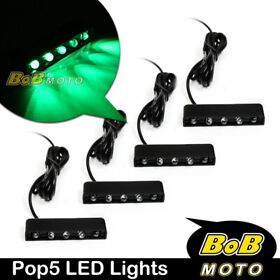 Bo-ttl205bkgrx4200200001bm Universal Pop5 Ttl Green 12v Led Footpegs Light X4 For Bmw Motorcycles Bikes