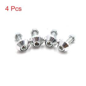 Uxcell 605322311744 4pcs Silver Tone Aluminum Alloy Car Motorcycle Decorative License Plate Screw