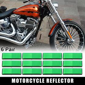 Uxcell 752374817455 6 Pair 5mm-6mm Green Rectangle Screw Mount Warning Reflector For Motorcycle