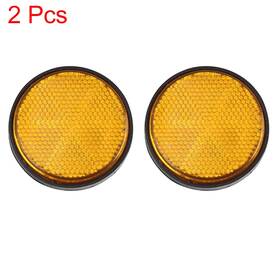 Uxcell 784958656242 2pcs 6mm Yellow Plastic Screw Mount Reflective Warning Motorcycle Reflector