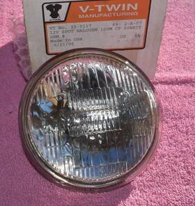 V-twin Manufacturing 33-0117 V-twin 4-1/2 Inch Spotlamp Halogen Bulb For Harley Davidson By