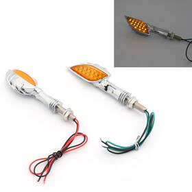 Vipjq Ts-002-amber Motorcycle Chrome Skeleton Hand Led Turn Signals Blinker Indicator Amb Ey