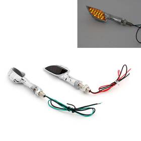 Ts-002-smoke Vipjq Motorcycle Chrome Skeleton Hand Led Turn Signals Blinker Indicator Smo
