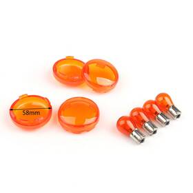 Vipjq Ts-123-orange 4x Turn Signal Lens Bulbs For Fxdf Softail Dyna Sportsters 2002 &up Orange