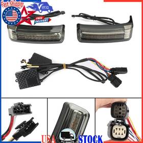 Vipjq Ts-209-smoke Led Saddlebag Saddle Bags Run Brake Turn Lamp Lights For Touring 2014-2021 Smoke