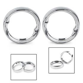 Vvipartsusa 420014133813 2pcs Turn Signal Bezels For Harley Electra Glides Road King 1986-2016 Chrome Vi