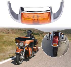 Wynmoto 584348929749 Yellow Led Front Mudguard Trim Fender Tip Light For Harley Touring Electra Glide