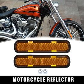 X Autohaux 726215504583 2 Pcs M5x0.8 Orange Universal Rectangular Screw On Reflective Warning Reflector