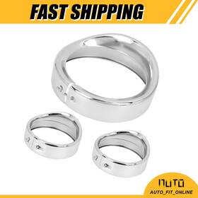 X Autohaux 726215602210 7 Inch 4.5 Motorbike Headlight Fog Light Trim Ring Three Custom For Harley Dyna 12