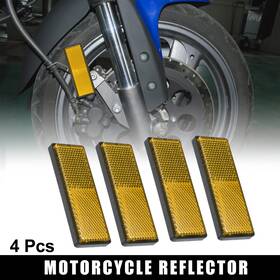 X Autohaux 746453219407 4pcs M6x1.0 Orange Plastic Screw Mount Round Warning Reflector For Motorcycle