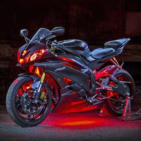 Xk Glow Xk034001-r Xkglow Single Color Motorcycle Led Accent Light Strip Kit Red