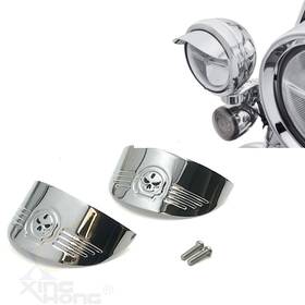 Xt Us-mt325-020a-cd-new9 Turn Signal Visors Skull For Harley 2007-later Flhrc 1986-2009 Flht 1994-up Flhr