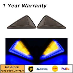 Yusen233 550735544848 Flush Mount Led Turn Signal Blinker Light Amber Indicator Blue Drl Lamp Motor