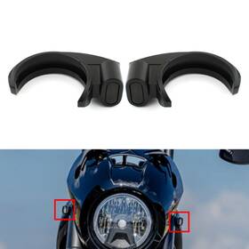 Yusen233 550735854107 Turn Signal Light Lamp For Harley 49-51mm Front Fork Black Housing Smoke Lens Us