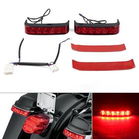 Ztg 550720815335 Led Saddlebag Run/brake/turn Lamp Light Black Housing Red Len For Harley 09-13
