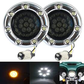 Zytc M01072pn 2 Inch Led Turn Signals With Running Light Bullet Style Front 1157 Sig