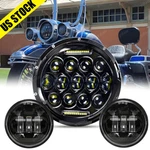 7" Inch Led Drl Headlight + Passing Lights For Harley Davidson Touring Road King. Fixed Price $50.30.