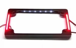 Dual Led Flat Motorcycle License Plate Frame W/ Brake Turns - Black Finish. Fixed Price $129.95.