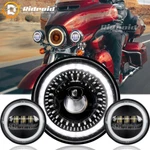 For Harley Davidson Road King 7" Inch Led HEADLIGHT&4.5" Fog Passing Lights Set. Fixed Price $80.97.