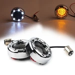 1157 Chrome Fire Ring Amber Led Turn Signal Light For Harley Housing. Fixed Price $21.58.