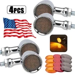 4 Amber Chrome Front Rear Turn Signal Light Blinker Indicator Lam Motorcycle. Fixed Price $35.14.