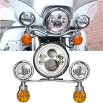 4.5"PASSING Lights Bar & 7" Led Headlight For Harley Softail Deluxe Flstn. Fixed Price $195.99.