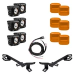 Rigid Revolve Headlight Pod Kit With Amber Backlight And Mounts. Fixed Price $1150.00.