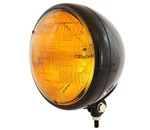 7" Custom Bottom Mount Motorcycle Headlight - Gloss Black Amber H4 Halogen. Fixed Price $69.95.