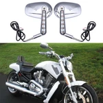 Chrome Rear View Mirror Muscle Led Turn Signal Light For Harley V-rod Vrod Vrscf. Fixed Price $55.11.