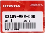 Genuine Honda Plate Part Number 33409-MBW-000. Fixed Price $12.99.