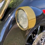 Custom Dynamics Limited Edition Gold Bullet Bezel Turn Signal Lenses. Fixed Price $49.95.