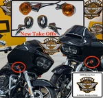 Oem Harley 15-25 Touring Road Glide Chrome Front Turn Signals Amber Lens. Fixed Price $149.95.