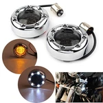 1157 Chrome Fire Ring Amber Led Turn Signal Lights For Harley Housings. Fixed Price $21.84.