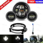 Bracket + 7" Led Projector Headlight Passing Lights For Harley Touring Black. Fixed Price $67.73.
